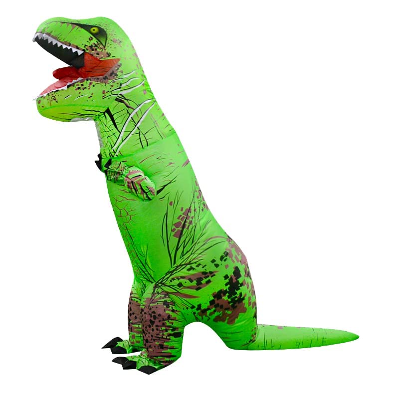 Dinosaur Inflatable Costume for Adult,Funny Blow Up T-Rex Costume for Cosplay Party,Halloween,Christmas,Festival Animal Costume (Green)