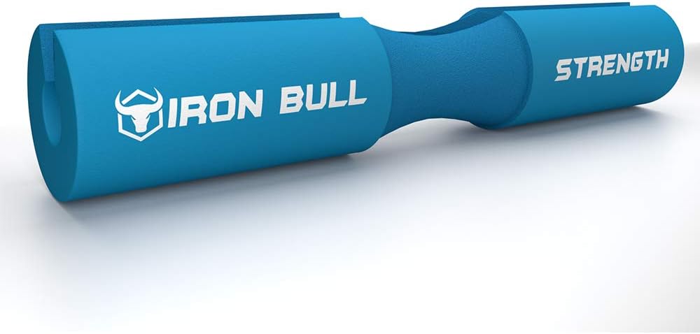 Iron Bull Strength Advanced Squat Pad - Barbell Pad for Squats Lunges & Hip Thrusts - Neck & Shoulder Protective Pad Support (Blue)