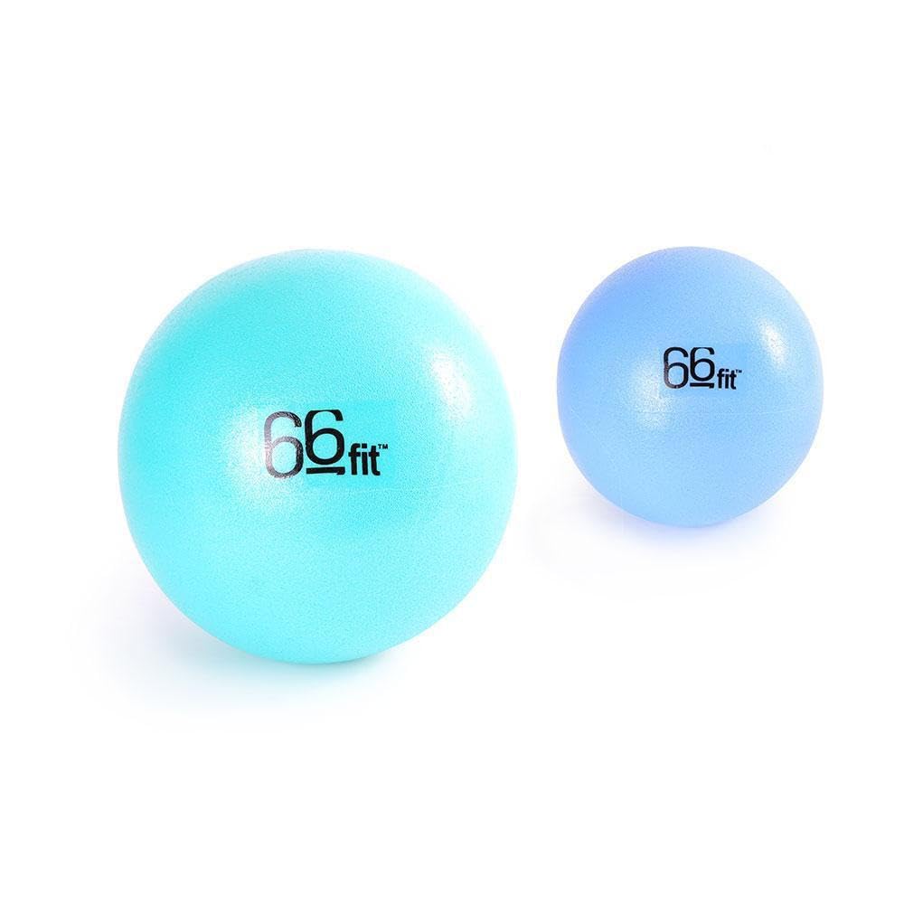 66fit Pilates Soft Balls - Set of 2 - Perfect for Core, Pelvic, and Stability Exercises - Fitness Accessories for Home and Gym Use, Turquoise/Blue