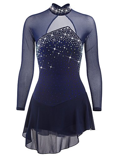 dark blue figure skating dress Solitaire Icicle Hem Figure Skate Dress