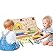 Montessori Toys For Toddlers, Preschool Teaching Tool Math Number Counting Sticks with Blackboard and Clock