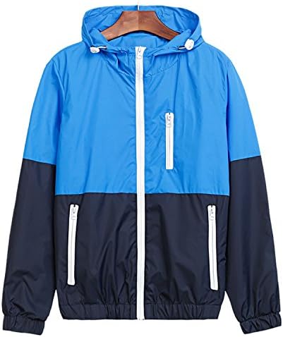 Feroni Jacket Men New Autumn Fashion Jacket Men's Hooded Casual Jackets Male Jacket Coat For Men Thin Coat Outwear Sky Blue XS