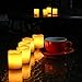 Kohree Set of 12 Flameless Votive Candles Pillar LED Candles with Remote & Timer, Batteries Included, Wavy-edge, Yellow Color