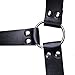 iiniim Men's Adjustable Leather Body Chest Half Harness Belt (One Size, Black C)