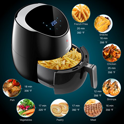 Air Fryer, PRYTA 5.3Quart Electric Oil Less Hot Air Fryer Cooker with