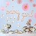 Girl Baby Shower Decorations Set - Pink and Gold Party Supplies for It's a Girl Baby Sprinkles and Showers - Rose Gold Script Letters Balloons, Flower Paper Fans, Garland, Lanterns by Beedecor