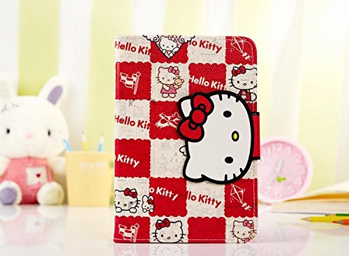 iPad Air 2 Case, Phenix-Color Hello Kitty Design Premium Flip Stand PU Leather Hard Case for Apple iPad Air 2 + Free Screen Protector (#3)