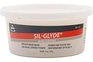 AGS Automotive Solutions SIL-Glyde 12 oz Tub Silicone Based Brake Assembly Lubricant for Eliminating Disc Brake Squeal - Mois