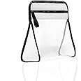 ZOOX Clarity, Luxury Toiletry Cosmetic Bag & Jetset Case w/Clear See-Thru Window, Travel TSA-Friendly (Ivory, Pouch, Large)