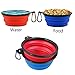 BLEDS Collapsible Dog Bowl, 2 Pack Small Dog Travel Bowls for Pet Cats Dogs, Pet Feeding Watering Bowls for Hiking Camping Includes 2 Carabiners (Blue + Red)