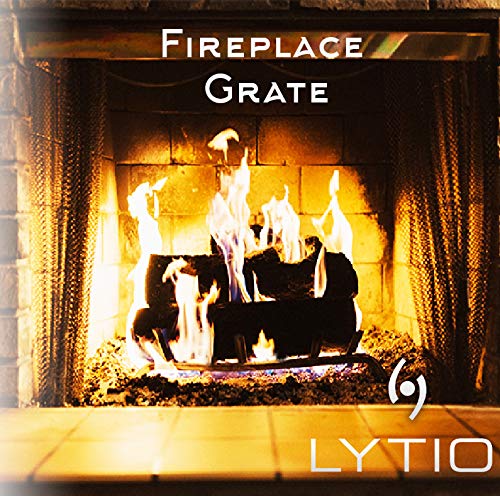 LYTIO Heavy Duty Fireplace Log Grate with Solid Steel Bars for Chimney and Wood Stove | for Indoor and Outdoor Fire Place Kindling Tools Pit| Firewood Burning Rack Holder Black 23 inches Wide