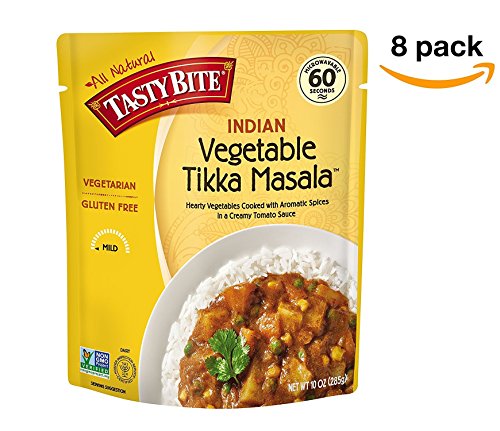 Tasty Bite Vegetable Tikka Masala 10 Ounce (Pack of 8), Fully Cooked Indian Entr&eacute;e with Vegetables & Aromatic Spices in Creamy Tomato Sauce, Vegetarian, Gluten Free, Ready to Eat