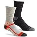 HI-TEC Men’s Performance Hiking Socks for Outdoors, Casual Use (2 Pair Pack) (Medium Grey/Black, 6-12 Men's Shoe Size)