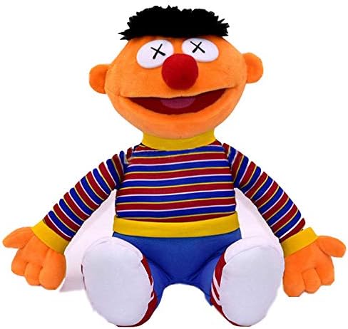 YXACE Kaws X Sesame Street Second Play Plush Toy Emma Big Bird Cookie Stuff Ernie Doll Ernie-45cm