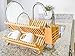 ADORN HOME BAMBOO CUTLERY, PLATE & UTENSIL DRYING DISH RACK, DETACHABLE UTENSIL HOLDER, FOLDABLE DISH RACK DESIGN| 2 ADDITIONAL BOTTOM CUP RACKS | 16 PLATE SLOTS