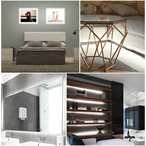 Olafus White LED Strip Lights, 16.4ft Dimmable LED Light Strip, 12V