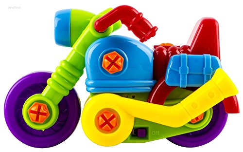 WolVol Take-A-Part Motorcycle Toy - Put Together Motorbike Construction Toys w/ Building Tools - Fun Motor Skill & STEM Learning Play Set for Kids - Thumbnail 2