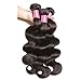 Sunber Hair Raw Brazilian Hair 3 Bundles, Virgin Brazilian Body Wave 100 Human Hair Direct Natural Black Color 16 18 20inches