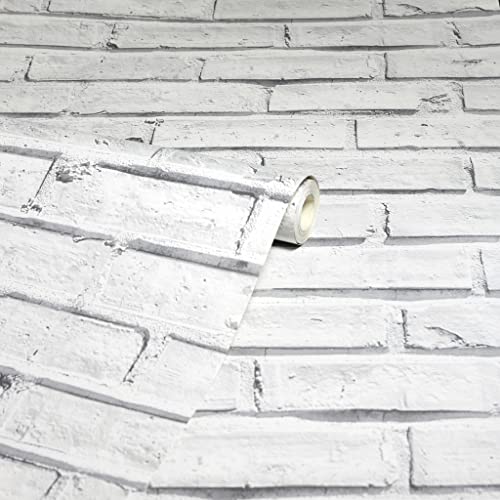 Arthouse White Brick Wallpaper Realistic Brick Effect Rustic White