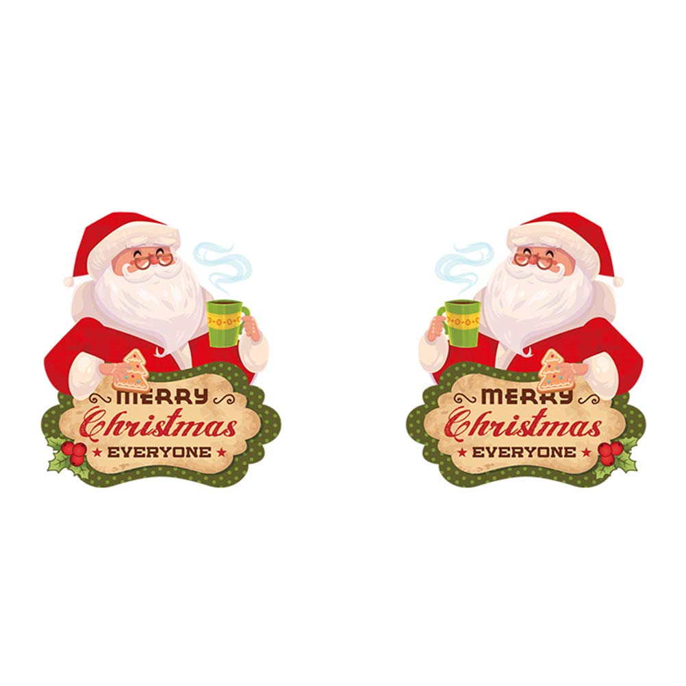 Christmas Window Stickers Merry Christmas Santa Claus PVC Removable Glass Wall Door Sticker for for Xmas Window Decoration
