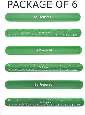Girl Scout Be Prepared Green Ruler Slap Band: Pack of 6