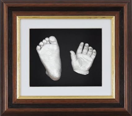 Anika Baby Kit De Moulage En Platre Pour Pieds Et Mains De Bebes Jumeaux Avec Cadre Boite 3d En Chene Massif Et Peinture Argentee Cadeaux De Naissance Et Souvenirs Bebe Et Puericulture Centroarco Com