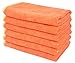 Sinland All-purpose Microfiber Cleaning Cloths Wiping Dusting Rags 12Inchx12Inch Pumpkin 6 Pack