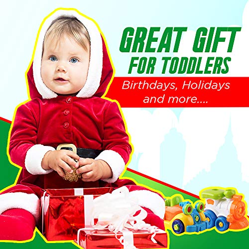 WolVol 97-Piece Take-A-Part Building Vehicles Set - Toddler Assembly STEM Toy - Take Apart for Boys & Girls - Screwdriver Included - Airplane, Car, Fire Truck, Motorcycle, Train, - Educational - Thumbnail 2