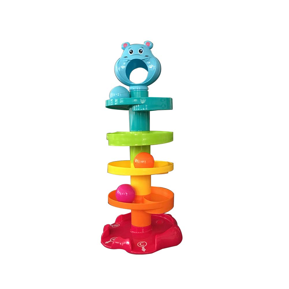 Ball Drop Toy Baby Toys 5 Layer Tower with Roll Swirling Ramps and 3