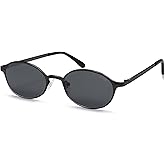 SOJOS Small Retro Oval Polarized Sunglasses Womens Mens, 80s 90s Chic Trendy Round Metal Frame Sunnies SJ1260