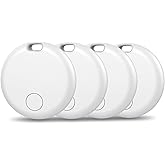 Air Tracker Tag-4 Pack: Smart Bluetooth Tracker, Item Finder Works with Apple Find My (iOS Only) App, Trakcer Tag Locator for Keys, Luggage, Satchel, Backpack etc. (Not for Android Devices)