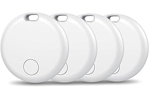 AOWOKA Tracker Air Tag-4 Pack: Smart Bluetooth Tracker, Item Finder Works with Apple Find My (iOS Only) App, Trakcer Tag Locator for Keys, Luggage, Satchel, Backpack etc. (Not for Android Devices)