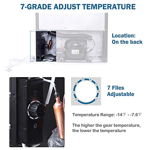 Northair Upright Freezer with 2.1 Cubic Feet Capacity, Compact Reversible Single Door Table Top Mini Freezers for Ice Cream/Breast Milk/Sea Food, Removable Shelf, Adjustable Thermostat - Thumbnail 6