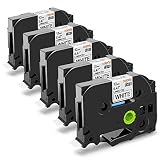 Colorty Compatible Label Tape Replacement for Brother Ptouch Tape 12mm 0.47 Inch Black on White TZe-231 Standard Laminated TZ Tape for P-touch PTH110 PTD210 PTD600 PTD400AD Label Maker, 26.2 Feet (8m)