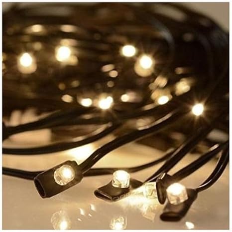 8ft 9ft 6 Rib Wooden Patio Umbrella Solar String Lights Warm White Amazon Com