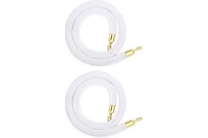 LVYIHAN 2 Pack Velvet Stanchion Rope White, 5 Ft Crowd Control Ropes Barrier with Gold Hooks, Hanging VIP Rope for Party Decoration