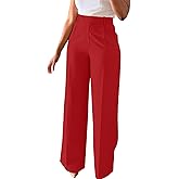 Unybwonn Women Wide Leg Dress Pants High Waisted Straight Leg Business Slacks Work Pants Casual Button Down Trousers