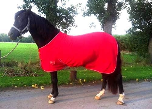 Cwell Equine NEW HORSE COB PONY SHETLAND MINI RED SHOW TRAVEL FLEECE RUG 3'6"-6'9" stable cooler choice of Sizes (5'6")