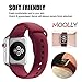 MOOLLY for Watch Band 42mm 44mm, Soft Silicone Watch Strap Replacement Sport Band Compatible with Watch Band Series 5 Series 4 Series 3 Series 2 Series 1 Sport & Edition (42mm 44mm M/L, Wine Red)