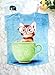 Futurino Women's Lovely Cup Cat in Teacup Print Short Sleeve T shirt Tops,White,X-Small / Small
