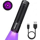 ALONEFIRE SV127 Mini 365nm UV Flashlight USB-C Rechargeable Blacklight | Pet Urine Detector, Money Detection, Scorpion Light Detector with Built-in Battery