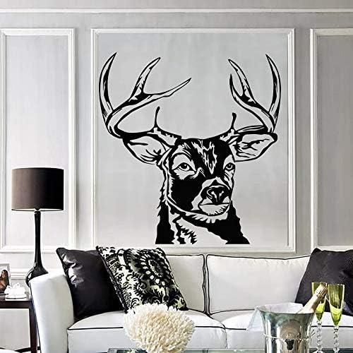 Ofomox Cabeza de Ciervo astas Silueta Vinilo Pared calcomanía Animal