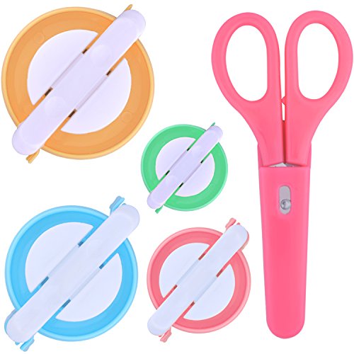 Pompom Makers, 4 Sizes Pom-pom Maker Fluff Ball Bobble Weaver Needle Craft Knitting Wool Tool Kit DIY with Sewing Scissors Fabric Shears