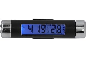Digital Car Clock, Battery Powered Auto Clock with Thermometer & Backlight Display for Dashboard