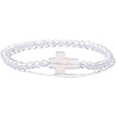 SANDOO Holy Water Inspired Bracelet - Christian Bracelets,Cross Bracelet,Catholic Prayer Blessing Bracelet,Healing Natural Stone Protection Religious Spiritual Jewelry,Easter Gift