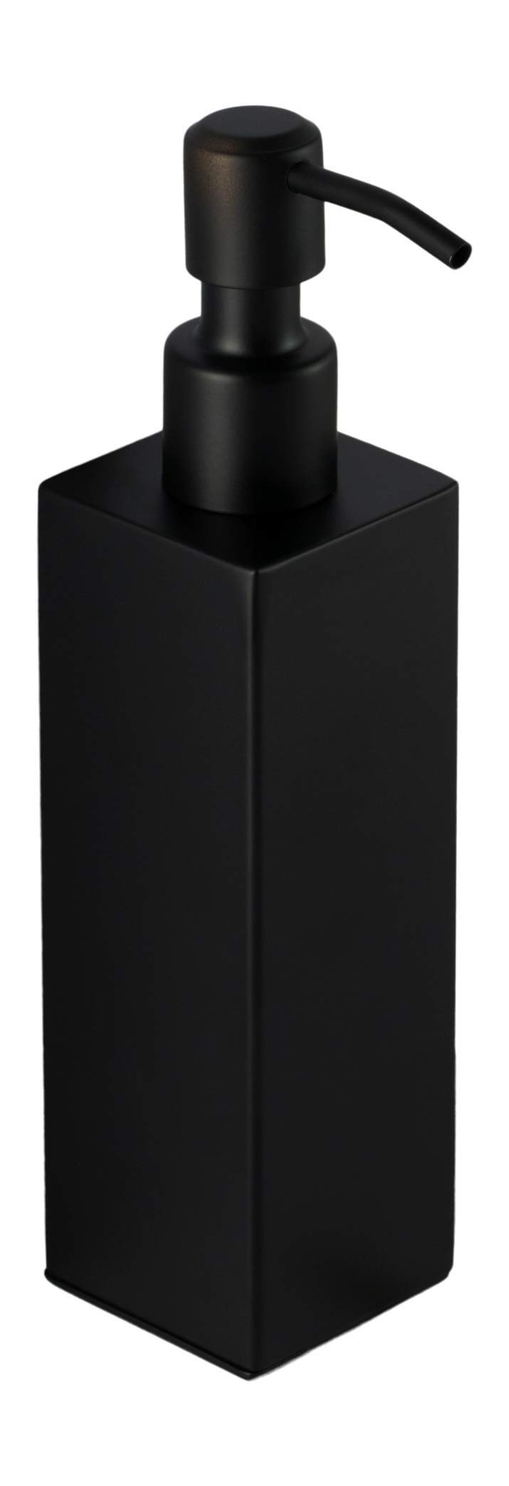 Ambrosya - Freestanding Soap Dispenser Made of Stainless Steel in Black - Bathroom Holder Toilet (Stainless Steel (Black), Angular)
