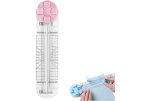 PSDEROUL 4-in-1 Multi-Function Paper Trimmer,Bidirectional Papers Cutter, Equipped with Straight,4 in 1 Paper Cutter 4 Styles Craft Paper Cutter Multi-Function Scrapbooking Tool (Pink)