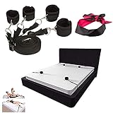 Fetish Bed Restraint Kit for Sex,Sex Straps BDSM Toys Sets with Hand Cuffs Ankle Cuff Bondage Tie up Handcuffs Mattress Harness Things Sex Play Game for Couples Women Men
