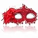 FaceWood Masquerade Mask Mardi Gras Mask for Women Handmade Venetian Party Prom Ball.(Red)