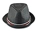 How D Hats Men's Fedora Cuban Style Upturn Short Brim Hat (L/XL) 23 in / 7 3/8 / 59Cm Black
